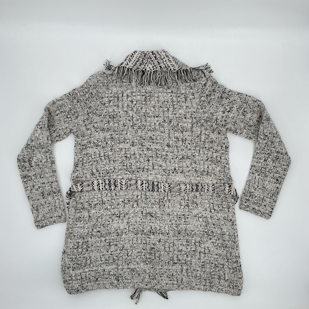 Lucky Brand Ladies Metallic Fringe Tweed Textured Knit Belted Sweater Cardigan - Picture 9 of 9